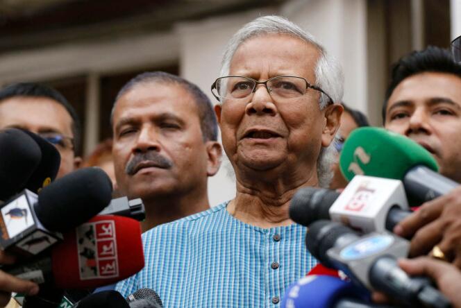 Le lauréat du prix Nobel de la paix, le Bangladais Muhammad Yunus, à Dacca, le 3 mars 2024.