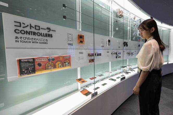 A showcase tracing the evolution of the different controllers developed by the brand, at the Nintendo Museum in Kyoto (Japan), September 24, 2024. 