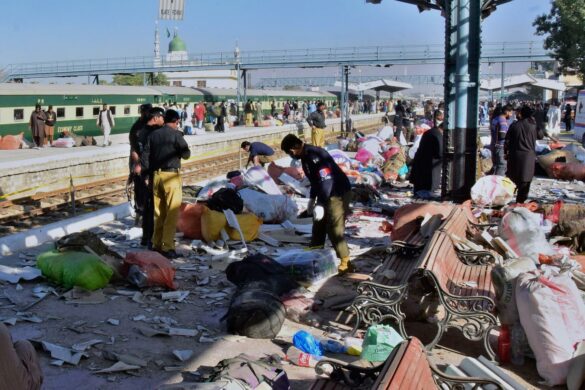 In Pakistan, an explosion at a train station leaves at least seventeen dead and dozens injured