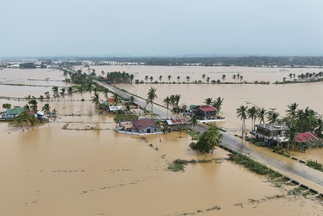 View of flooded houses and rice fields in Buguey town, Cagayan province, November 8, 2024.